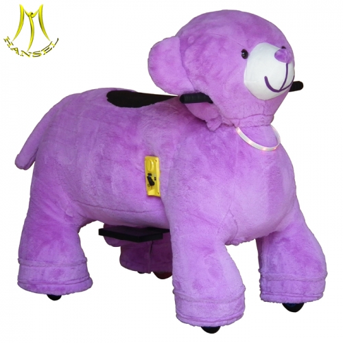 Hansel motorized plush riding animals  mortorized animals for amusement park  2 seats ride on toy