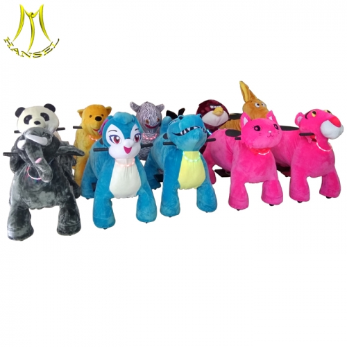 Hansel outdoor playground children animal ride and plush animal scooter from guangzhou wallking animals toys 