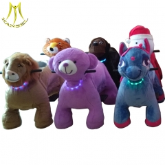 Hansel indoor unicorn plush go kart with LED necklace pony electrical ride on new product kid ride moving animal in mall