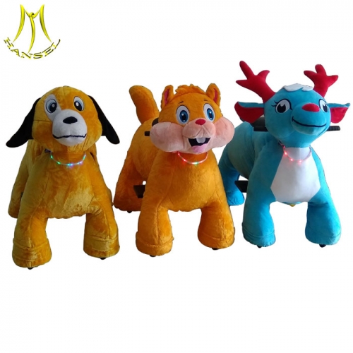 Hansel china motorized plush riding animals and factory coin operated zippy motorized rides with low price animal ride supplier