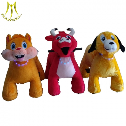 Hansel china electric ride on animals factory and low price happy rides on animal with battery operated plush animals ride manufacture