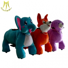 Hansel plush animal electric scooter in Guangzhou plush riding motorized animals electric ride on animals theme park equipment for sale