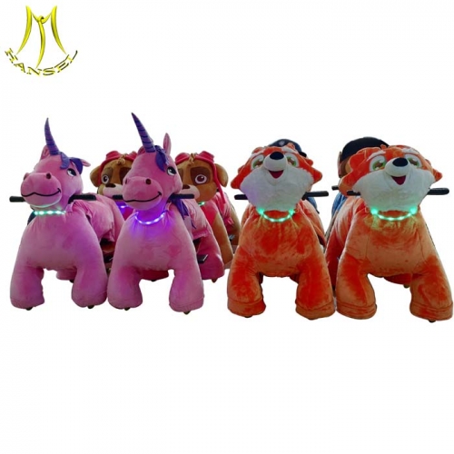 Hansel professional manufacturer plush electrical animal toy car kids animals ride for mall