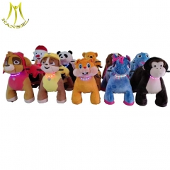 Hansel coin operated electric ride on furry animal plush horse scooter for adults